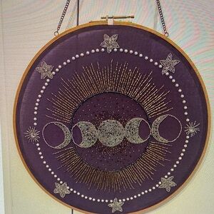 Purple Celestial Embroidery Hoop Art